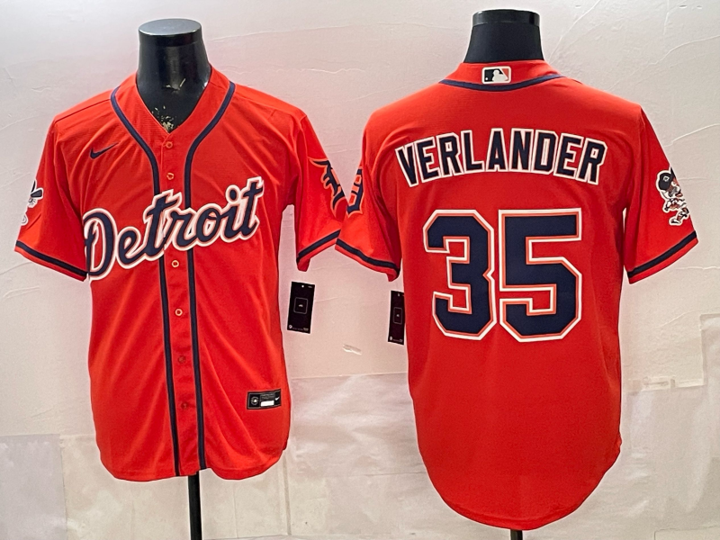 Men Detroit Tigers #35 Verlander orange Game Nike MLB Jersey0321005